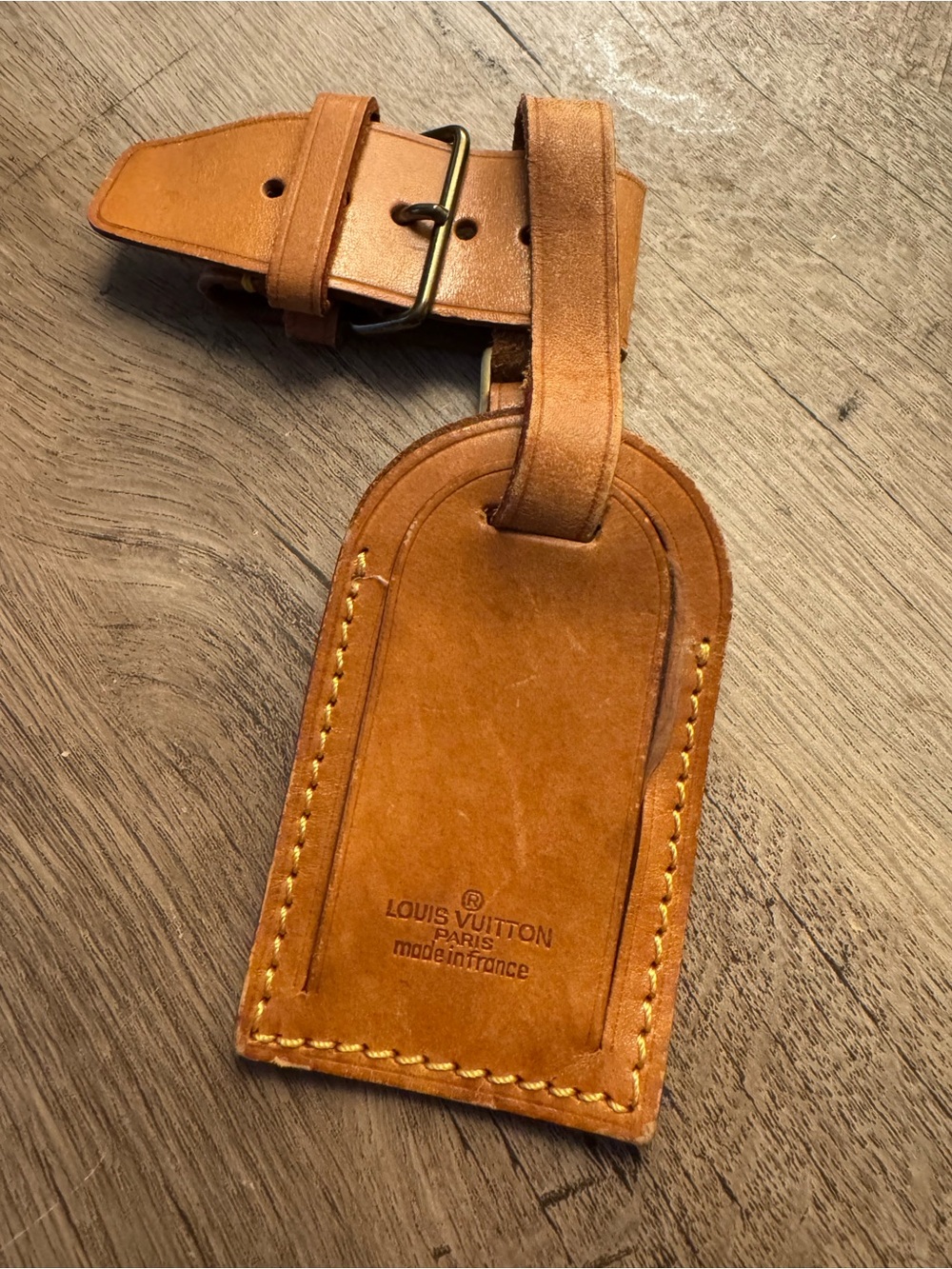 Louis Vuitton Vintage Vachetta Leather Luggage Tag & Poignet